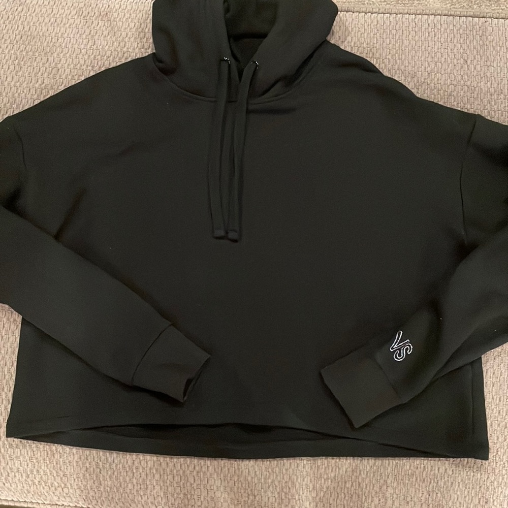Victoria Secret black crop top with hoodie sweater